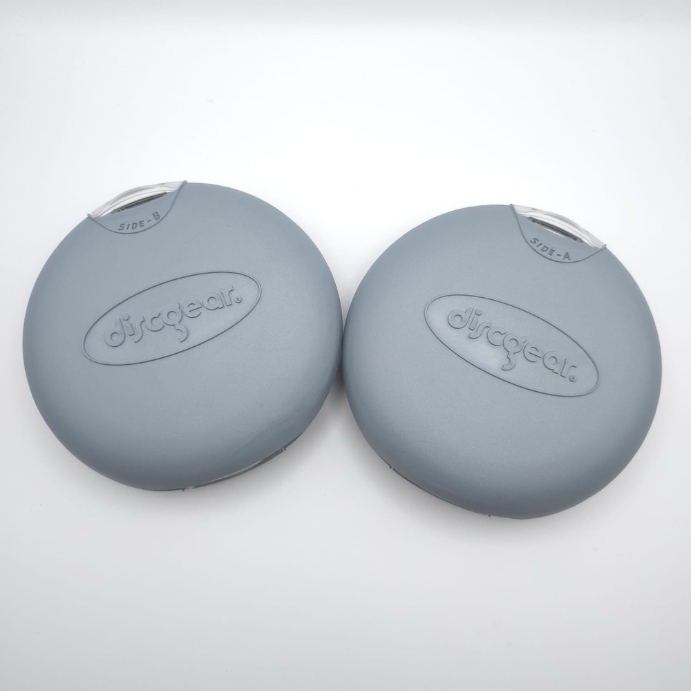 DISCGEAR‎ 2 Pc Grey 22-Disc Each CD DVD Game Holder Hard-Shell Storage Case